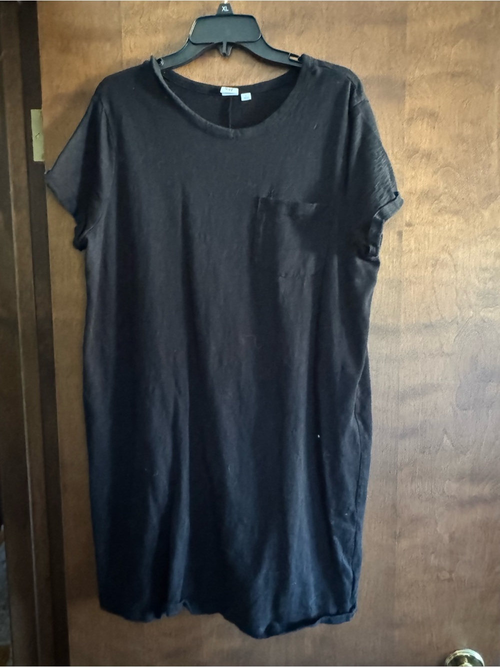 GAP Black Midi T-Shirt Dress with Pocket